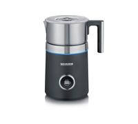 SEVERIN Espumador de leche por inducción Spuma 700 Plus, espumador eléctrico apto para el lavavajillas, bote espumador, acero inoxidable cepillado/negro mate, SM 3587