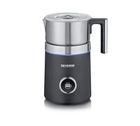 SEVERIN Espumador de leche por inducción Spuma 700 Plus, espumador eléctrico apto para el lavavajillas, bote espumador, acero inoxidable cepillado/negro mate, SM 3587