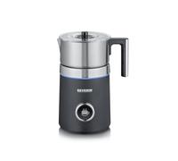 SEVERIN Espumador de leche por inducción Spuma 700 Plus, espumador eléctrico apto para el lavavajillas, bote espumador, acero inoxidable cepillado/negro mate, SM 3587