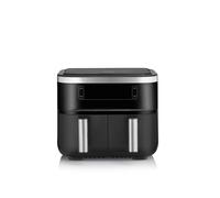 Severin - freidora de aire caliente doble con 2 cestas, 8 programas automáticos, freidora eléctrica para freír sin grasa, innovador horno freidora para freír de forma saludable, negro, fr 2453