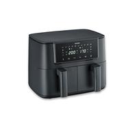 SEVERIN Freidora de aire doble Black Line, 2 cestas, función sincronización de cocinado y finalización, versátil, pantalla táctil, 10 programas, función mantener caliente, 4 l, 2600 W, negro, FR 2463