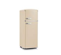 SEVERIN - Frigorífico combi retro de 206 L, frigorífico y congelador combinado de 2 puertas, altura 146 cm, bajo consumo y silencioso, crema, RKG 8933