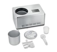 SEVERIN Heladera 2 en 1, heladera con compresor para hacer helado, sorbetes y yogures caseros, máquina para hacer helados con 2 recipientes y recetario, acero inoxidable, EZ 7406