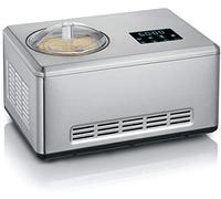 SEVERIN Heladera 2 en 1, heladera con compresor para hacer helado, sorbetes y yogures caseros, máquina para hacer helados con 1 recipientes y recetario, acero inoxidable, EZ 7405