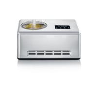 SEVERIN Heladera 2 en 1, heladera con compresor para hacer helado, sorbetes y yogures caseros, máquina para hacer helados con 2 recipientes y recetario, acero inoxidable, EZ 7406