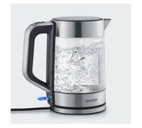 SEVERIN - Hervidor de agua, 2200 W, 1,7 L. Fondo de acero inoxidable y elemento calefactor oculto. Cristal/Inox. WK 3420
