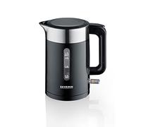 SEVERIN - Hervidor de Agua, Capacidad 1.7 L, Potencia 2.200 W, Libre de BPA, Elemento calefactor oculto, Filtro para cal extraíble y lavable, - Espacio guardacable, Negro WK 9265