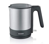 SEVERIN Hervidor de agua, hervidora eléctrica con filtro de cal, capacidad 1.7 l, 2200 W, acero inoxidable/negro, WK 3409