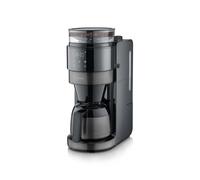 Severin de goteo con jarra térmica y molinillo, 1L de capacidad, hasta 8 tazas, sistema antigoteo, aroma intenso, apagado automática, pantalla LED, 900W, inox oscuro, negro, KA 4831