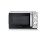 SEVERIN Microondas con grill 2 en 1 de 700 W, microondas con 9 niveles de potencia y descongelación, microondas potente con rejilla y plato giratorio, Plateado, MW 7780