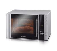 Severin microondas con grill y convección de 30 litros, microondas con aire caliente, con 2 rejillas grill y plato giratorio, para calentar, asar y hornear, 52,5x51x33 cm, plateado, 900 w, mw 7775