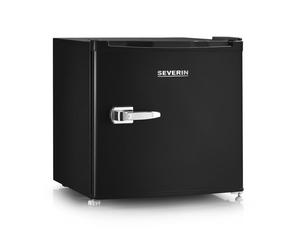 Severin mini frigorífico y congelador retro, nevera pequeña o mini congelador con regulación flexible de la temperatura, ideal para espacios pequeños, 31 litros, negro, gb 8880