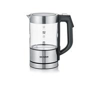 SEVERIN Mini Hervidor de cristal digital, 1100 W, 0.5 L, Acero Inoxidable/Negro WK 3458