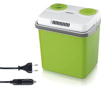 SEVERIN Nevera eléctrica, nevera portátil pequeña con función de enfriamiento y de preservación del calor, mini nevera a 220-240 V y a 12 VCC, 19 L, verde/gris, KB 2922