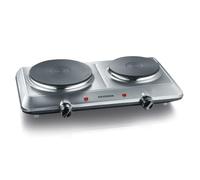 Severin Placa de cocina doble, eléctrica, con 2 fuegos, hornillo de camping