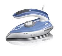 SEVERIN Plancha de Viaje, planchado a vapor y en seco, chorro de vapor vertical, Bitensión 115/230 V, 1000 W, 50 ml, Dimensiones 20 x 9,2 x 11 cm, Azul/Plateado BA 3234