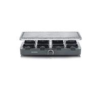 SEVERIN - Raclette-Grill con piedra natural, parrilla eléctrica de sobremesa, raclette para 8 personas, plástico/acero inoxidable. Negro RG 2378