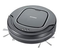 SEVERIN Robot aspirador chill®, potente aspirador portátil para suelos duros y alfombras de pelo corto, robot inteligente extraplano con detector de peldaños, gris platino, RB 7023