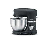 SEVERIN Robot de cocina con báscula, amasadora profesional hasta 3kg, robot multifunción con gancho amasador, batidor plano y varillas, 1000 W, negro mate/acero inoxidable, KM 3898