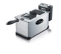 SEVERIN S72431 Freidora, Capacidad 3 L, Cantidad de Fritura 400 g, 2.000 W, Acero Inoxidable/Negro