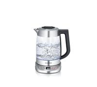 SEVERIN - Tetera y hervidor de vidrio deluxe con capacidad: 1,7 litros de agua, 1,5 litros de té, 3000 W Acero Inoxidable/Vidrio WK 3480