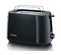 Severin - tostadora automática, incluye soporte para tostar panecillos, 2 ranuras cortas 700 w, carcasa aislante térmica, habitáculo para el cable, color negro, at 2287