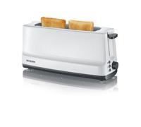 Severin - tostadora automática, tostador largo con soporte para panecillos, tostadora eléctrica multifunción para tostar, descongelar y calentar, 800 w, blanco/gris, at 2232 13 cm