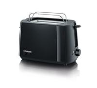 SEVERIN Tostadora automática, tostadora con accesorio enrollable, tostadora con cajón para migas y 700 W de potencia, negra, AT 2287