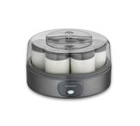 Severin Yogurtera, incluye 7 tarros de yogur de 150 ml para 1 litro de yogur casero, tapa transparente, estilo griego, interruptor basculante, 18 W, acero inoxidable oscuro, JG 3510