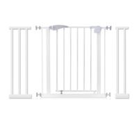 severno Bloqueo de seguridad para escaleras y puertas, ancho ajustable 75-115 cm, apertura con una sola mano, apertura bidireccional, 4 puntos de fijación, doble bloqueo, color blanco