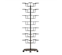 SEVEWAGE Colgador Gorras, Perchero para Gorras de béisbol, Expositor Giratorio para Gorras, Ajustable, con Ruedas, de Metal, para Pelucas, Gorras de béisbol