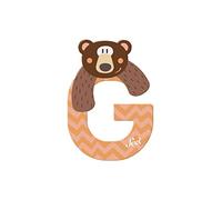 Sevi 83007 Animal Letra G Grizzlybär aprox. 10 cm Letras de puerta para habitación infantil ABC Juguete educativo de madera Juguete educativo para niños a partir de 3 años Letra animales