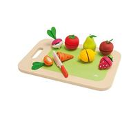 Sevi Tajo para Fruta y verdura (9pc) Juegos de rol de Madera para niños. Accesorios Comida Falsa 27x18cm | Pretend Play | Modello 82320
