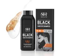 Sevich Champú Tinte Negro, Tinte Semipermanente, Tinte de Barba para Hombre, Champú 5 en 1 con Ingredientes Naturales, 250ml