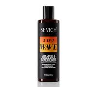 SEVICH Champú y acondicionador Wave 2 en 1 para hombres negros | Fórmula de refuerzo de rizos con biotina, ginseng y aceite de ricino, limpieza profunda y cuidado hidratante, 200 ml/6.76fl.oz
