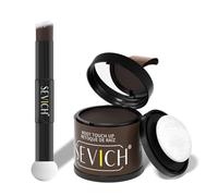 Sevich Polvo de raíz de 10 g con cepillo, oculta instantáneamente la caída del cabello, el adelgazamiento y las canas, resistente al agua 48 h, Root Touch up Powder, Natural Hair Shadow Toppers para
