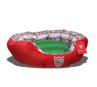 Sevilla CF - Cama para Mascotas, Perros, Gatos, Conejos, Talla S/M, Variedad de Tamaños Disponibles, Forma de Estadio, Cojín Independiente, Producto Oficial (CyP Brands)