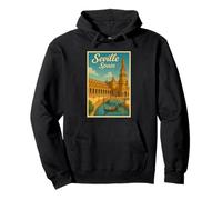 Sevilla España 50's Vintage Travel Tourist Poster Art Graphic Sudadera con Capucha