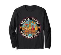 Sevilla España Round Travel Souvenir Ciudad Turista Regalo Manga Larga