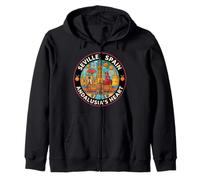 Sevilla España Round Travel Souvenir Ciudad Turista Regalo Sudadera con Capucha