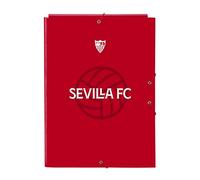 SEVILLA FC - Carpeta Folio con 3 Solapas, Ideal para Niños de Diferentes Edades, Cómoda y Versátil, Calidad y Resistencia, 26x36.5 cm, Color Rojo