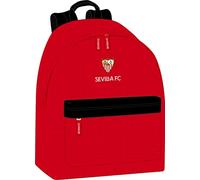 Safta Mochila juvenil SEVILLA FC para portátil 14,1'' Cómoda y resistente 31x16x41 cm Rojo/negro