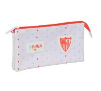 SEVILLA FC PREESCOLAR - Portatodo Triple, Estuche Infantil, Estuche Niño, Ideal para Niños en Edad Escolar, Cómodo y Versátil, Calidad y Resistencia, 22x3x12 cm
