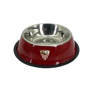 Sevilla Fútbol Club - Comedero y Bebedero para Perros, Dimensiones de 22 cm, Producto Oficial, Color Rojo (CyP Brands)