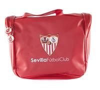 Sevilla Fútbol Club - Neceser de Viaje - Varias Alturas para Guardar Artículos de Aseo - Cierre de Cremallera con Tiradores Personalizados - Percha para Colgar - Producto Oficial del Equipo