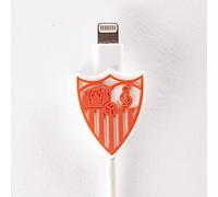 Sevilla Fútbol Club - Protector de Cables con la Forma del Escudo - Decora y Protege - Ayuda a Identificar tu Cargador de Manera Sencilla - Elaborado en Goma Resistente - Producto Oficial del Equipo