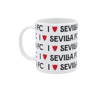 Sevilla Fútbol Club - Taza Desayuno, de Cerámica en Caja, Producto Oficial, Capacidad 300 ml, Color Blanco (CyP Brands)