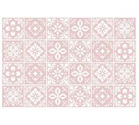 Sevilla Ligh - Juego de adhesivos para azulejos de pared (15 x 15 cm, 24 unidades), diseño español, color rosa claro
