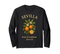 Sevilla Perla de Andalucía España Naranja Diseño Manga Larga