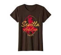 Sevilla Souvenir/España Sevilla Camiseta, Mujer, Marrón, XS
